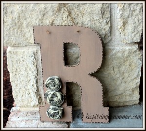 Simple DIY Burlap Flower Initial Wreath