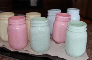 Distressed Spring Mason Jars