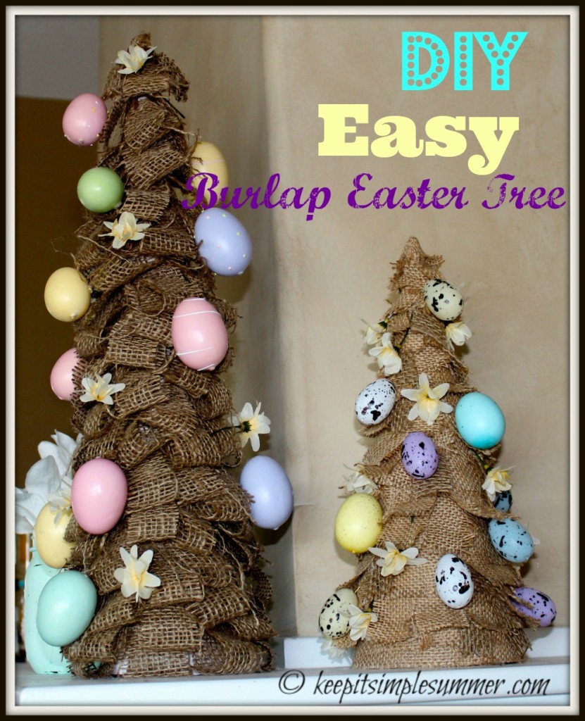 DIY Easy Burlap Easter Tree