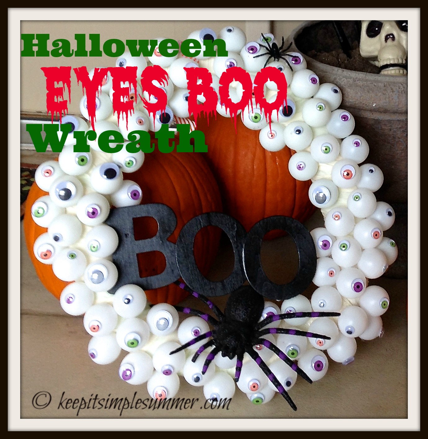 Halloween Eyes Boo Wreath